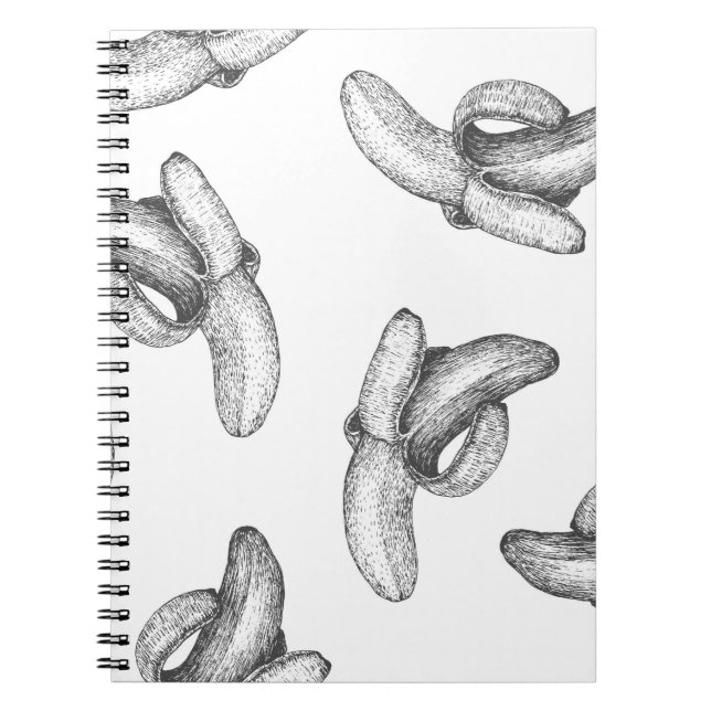 Cuaderno Diseño de patrón continuo o fondo con plátano. (Frente)