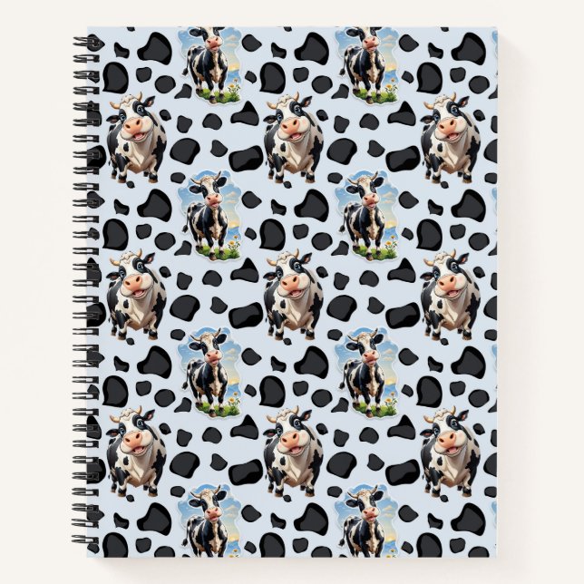 Cuaderno Diseño de patrón de animal vaca  (Anverso)
