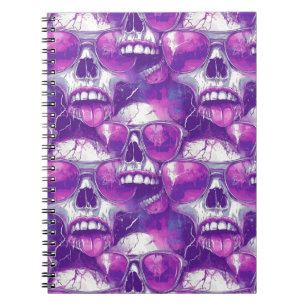 Cuaderno Diseño de patrón de calavera con gafas de sol mora