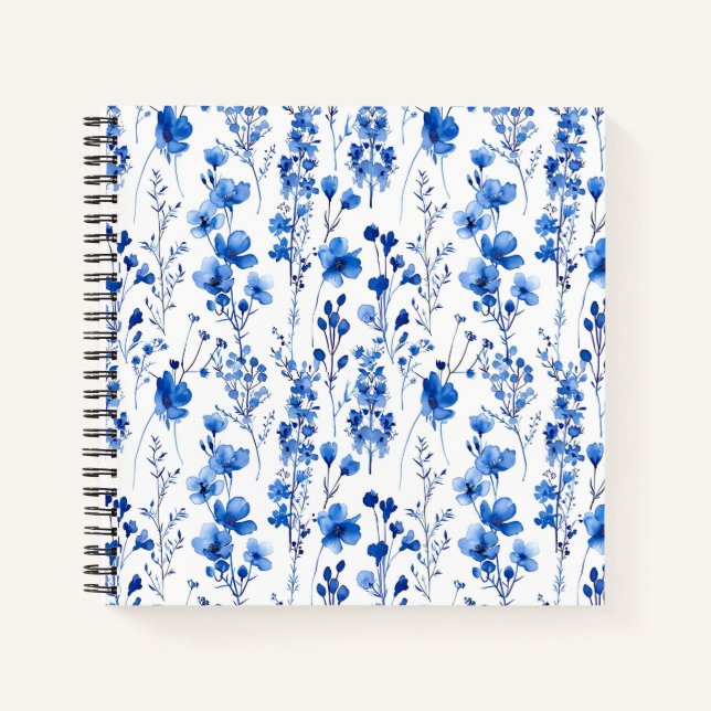 Cuaderno Diseño de patrón de flores silvestres de papel fra (Anverso)