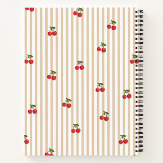 Cuaderno Diseño de patrón de franja de cereza lindo