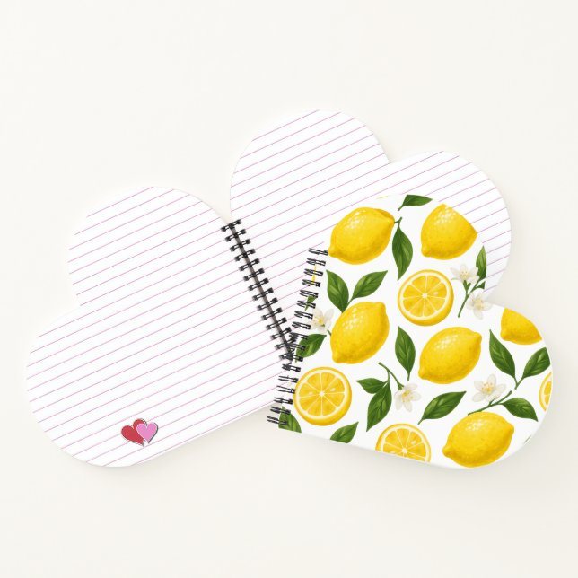 Cuaderno Diseño de patrón de limón | Impresión de verano de (Interior)
