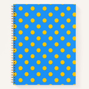 Cuaderno Diseño de patrón de lunares azules sobre amarillo