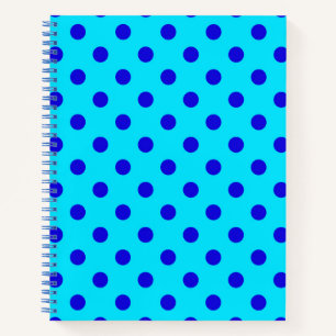 Cuaderno Diseño de Patrón de Lunares Azules Sobre Cian