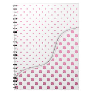Cuaderno Diseño de Patrón de Lunares Dulces Rosados y Blanc