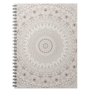 Cuaderno Diseño de patrón de mandala beige y taupe