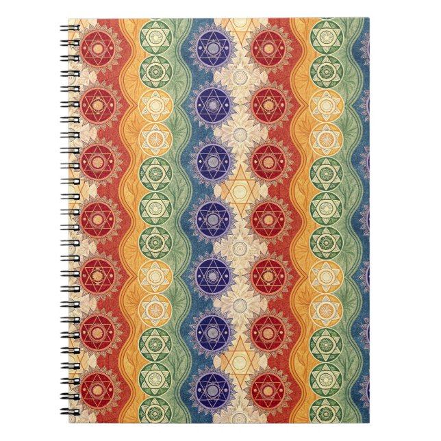 Cuaderno Diseño de Patrón de Mandala de Chakra de Energía V (Frente)