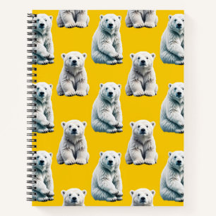 Cuaderno Diseño de patrón de oso polar amarillo