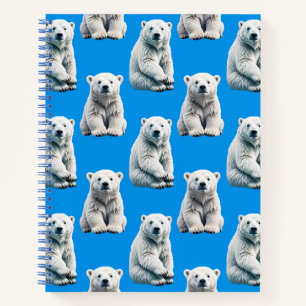 Cuaderno Diseño de patrón de oso polar azul