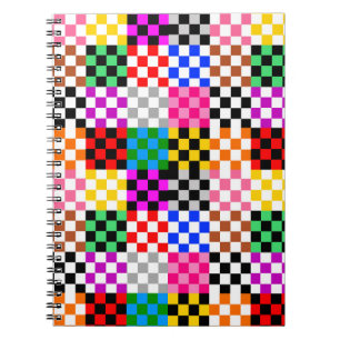 Cuaderno Diseño de Patrón de Parche Mosaico Colorido a Cuad