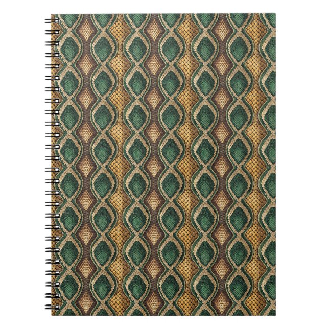 Cuaderno Diseño de patrón de piel de serpiente con diamante (Frente)