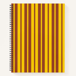 Cuaderno Diseño de patrón de rayas elegante marrón amarillo