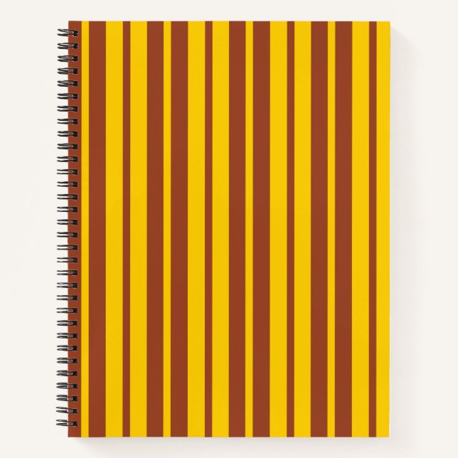 Cuaderno Diseño de patrón de rayas elegante marrón amarillo (Anverso)