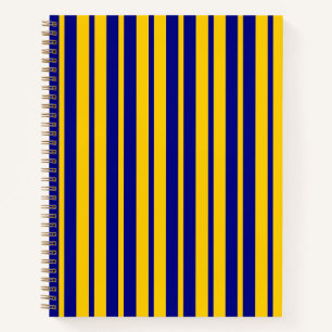Cuaderno Diseño de Patrón de Rayas Elegantes Azul Amarillo