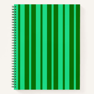 Cuaderno Diseño de Patrón de Rayas Elegantes y Verdes Adora