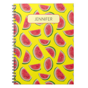 Cuaderno Diseño de patrón de rebanada de sandía realista pe