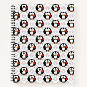 Cuaderno Diseño de patrón de superficie de pingüino corto