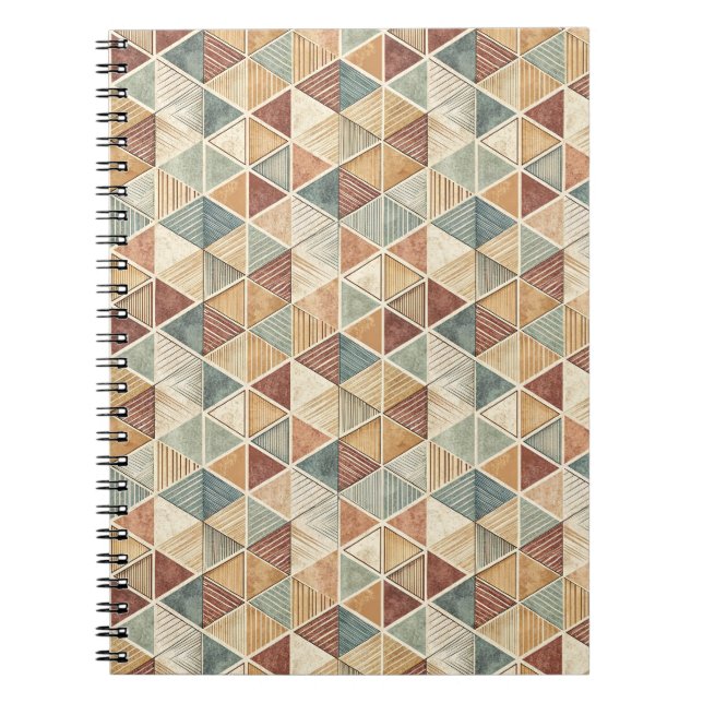 Cuaderno Diseño de patrón de triángulo geométrico abstracto (Frente)