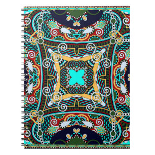 Cuaderno diseño de patrones cuadrados de pañuelo de cuello