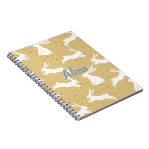 Cuaderno Diseño de patrones de conejo mate - Personalizable