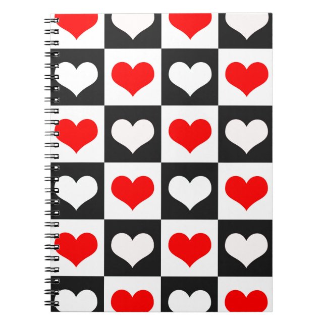 Cuaderno Diseño de patrones de corazón de amor geométrico (Frente)