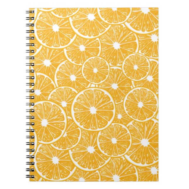 Cuaderno diseño de patrones de cortes de naranja (Frente)