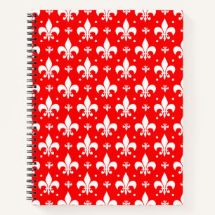 Cuaderno Diseño de patrones de flor rojo de lis