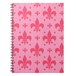 Cuaderno Diseño de patrones de flor rosado de lis