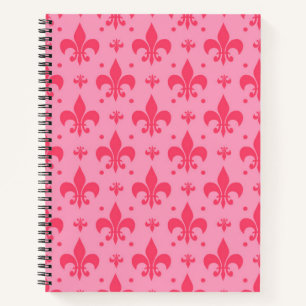 Cuaderno Diseño de patrones de flor rosado de lis