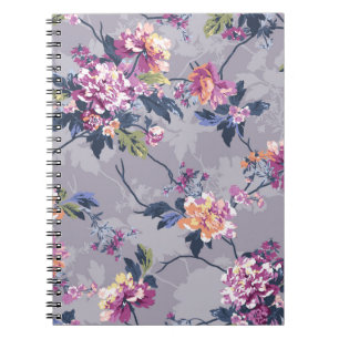 Cuaderno diseño de patrones de flores ilustraciones textile