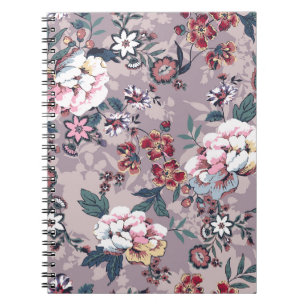 Cuaderno diseño de patrones de flores ilustraciones textile