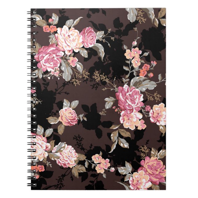 Cuaderno diseño de patrones de flores patrón de ilustración (Frente)