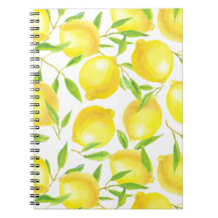 Cuaderno Diseño de patrones de lémones y hojas