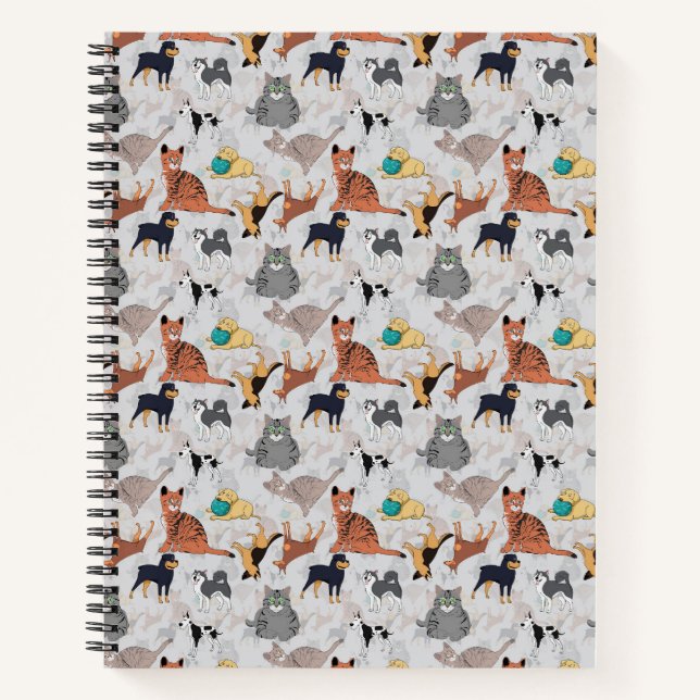Cuaderno Diseño De Patrones De Perros Y Gatos Cutos (Anverso)
