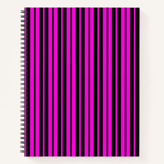 Cuaderno Diseño de patrones de rayas verticales púrpuras en (Anverso)