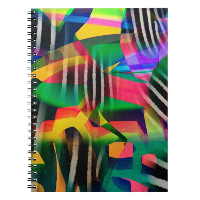 Cuaderno diseño de patrones digitales mixtos de color vibra (Frente)