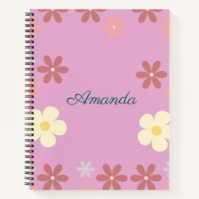 Cuaderno Diseño de patrones florales de personalizable (Anverso)