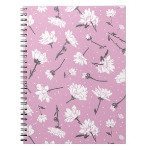Cuaderno Diseño de patrones florales rosados - Arte elegant