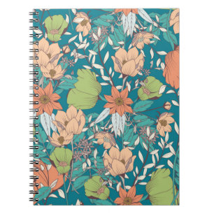 Cuaderno Diseño de patrones impecable con flores dibujadas