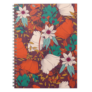 Cuaderno Diseño de patrones impecable con flores dibujadas