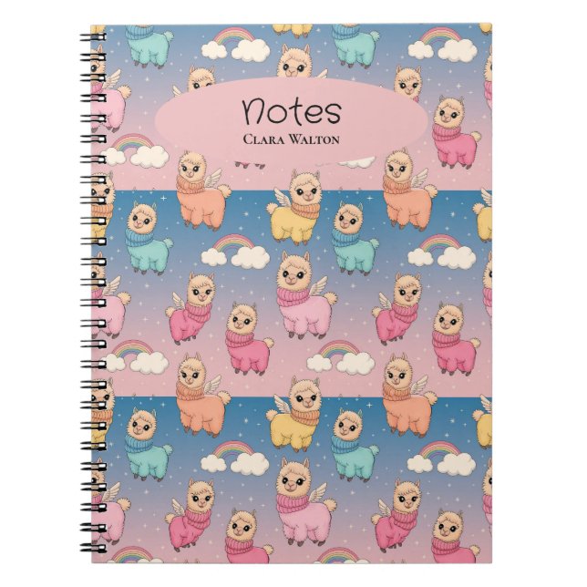 Cuaderno Diseño de patrones mágicos de unicornio y estrella (Frente)