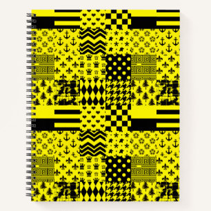 Cuaderno Diseño de patrones mixtos amarillos negros