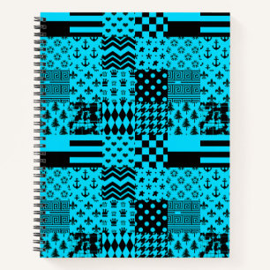 Cuaderno Diseño de patrones mixtos azul negro