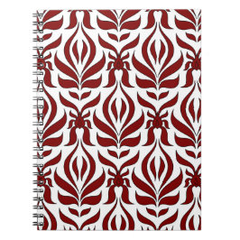 Cuaderno Diseño de patrones rojos y blancos sin inconvenien