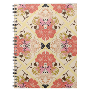 Cuaderno Diseño de patrones vintage sin fisuras florales.
