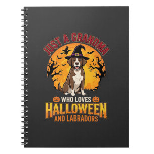 Cuaderno Diseño de perro abuela de Halloween Labrador_1