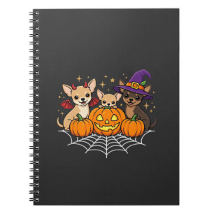 Cuaderno Diseño de perro bruja calabaza Halloween Chihuahua