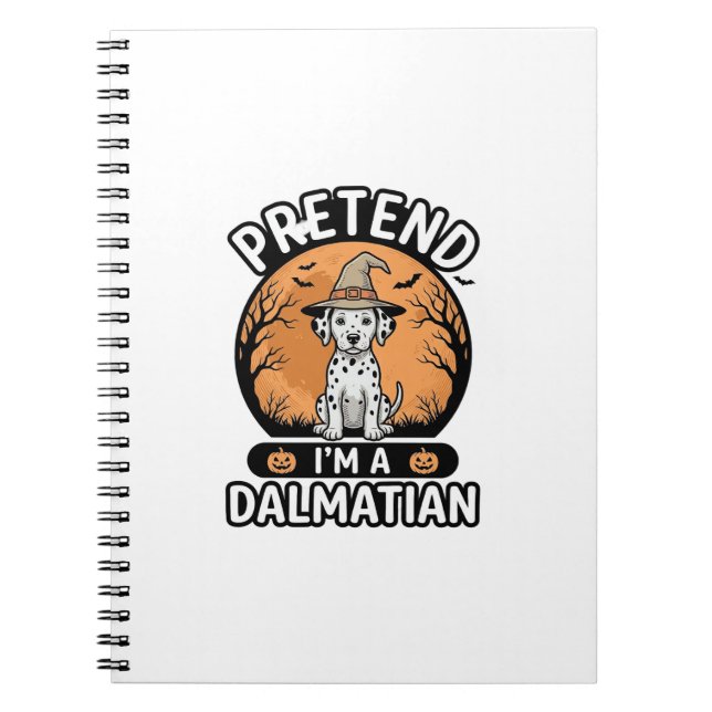 Cuaderno Diseno de perro dálmata de Halloween Pretendo ser  (Frente)