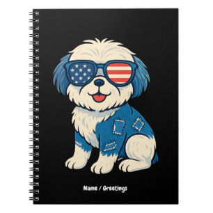 Cuaderno Diseño de perros Mascotas de Denim Funny Retro