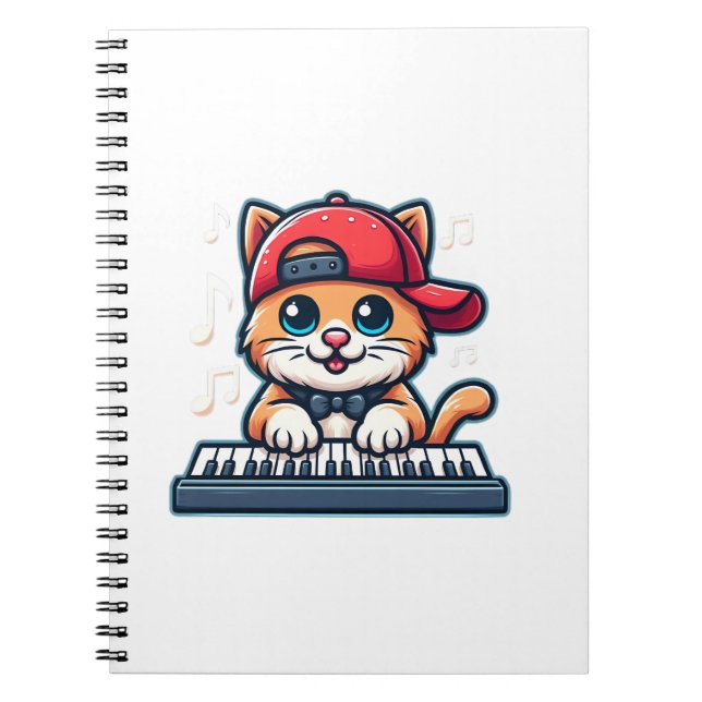 Cuaderno Diseño de piano para jugar al gato para los amante (Frente)